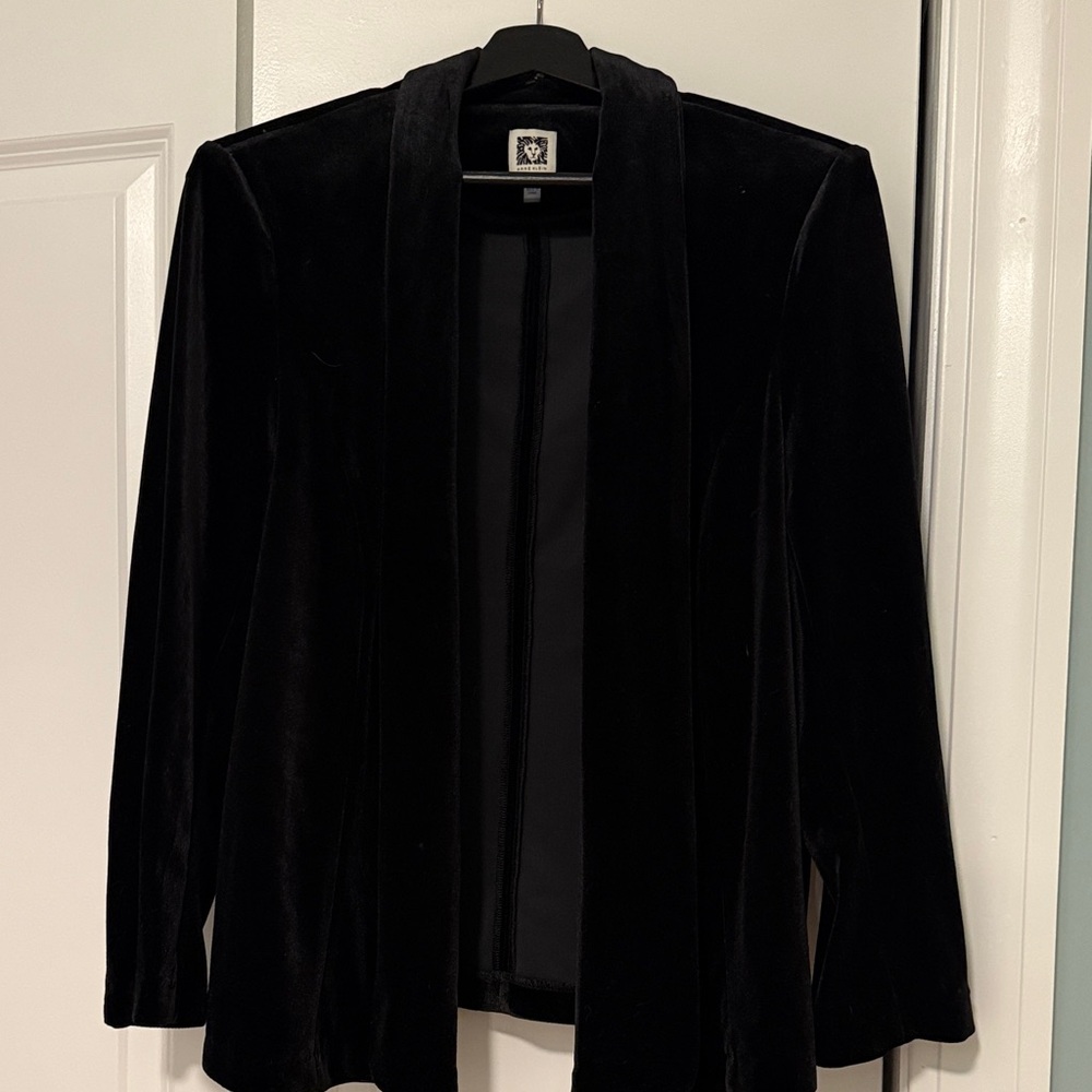 Anne Klein Black Velvet Blazer